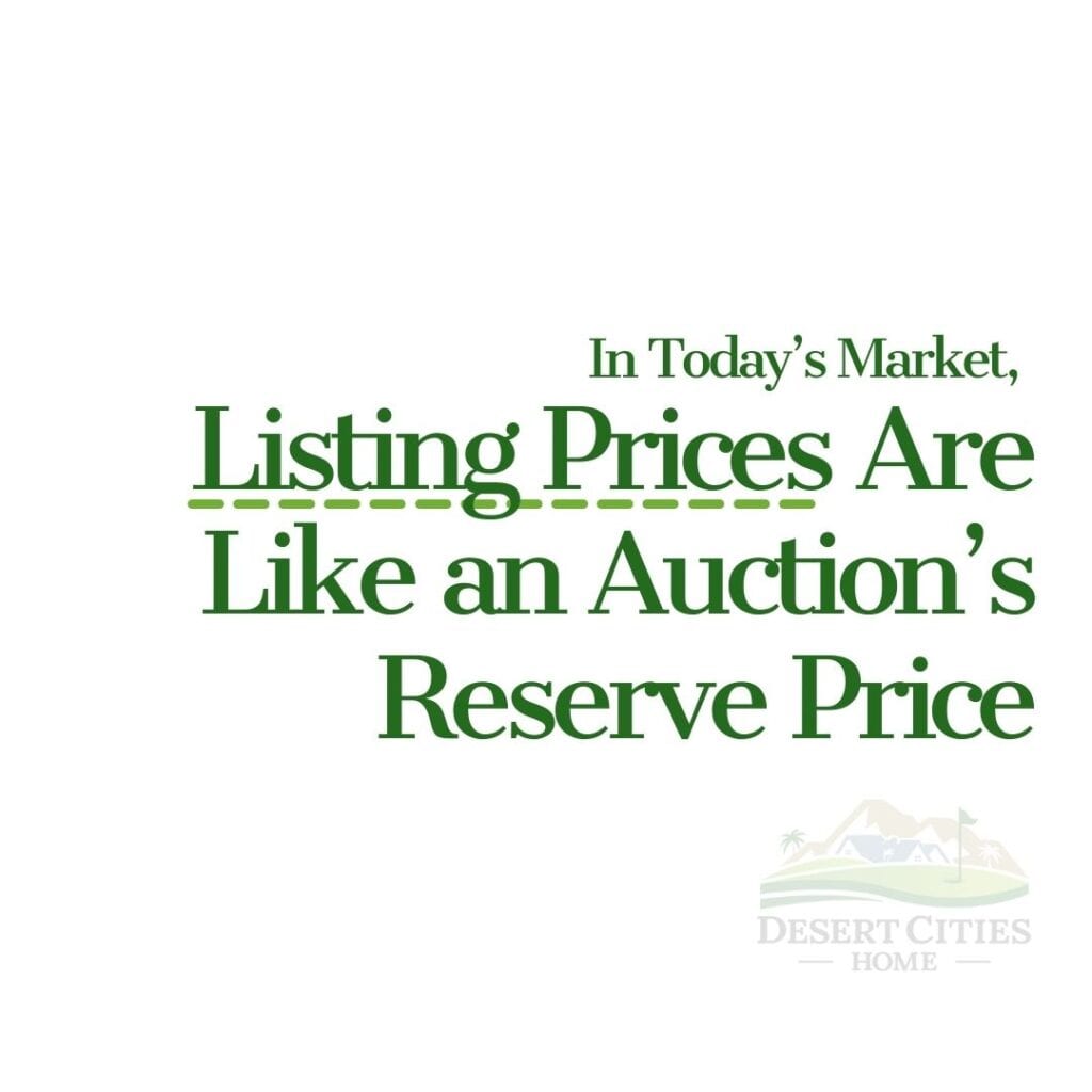 In Today’s Market, Listing Prices Are Like an Auction’s Reserve Price